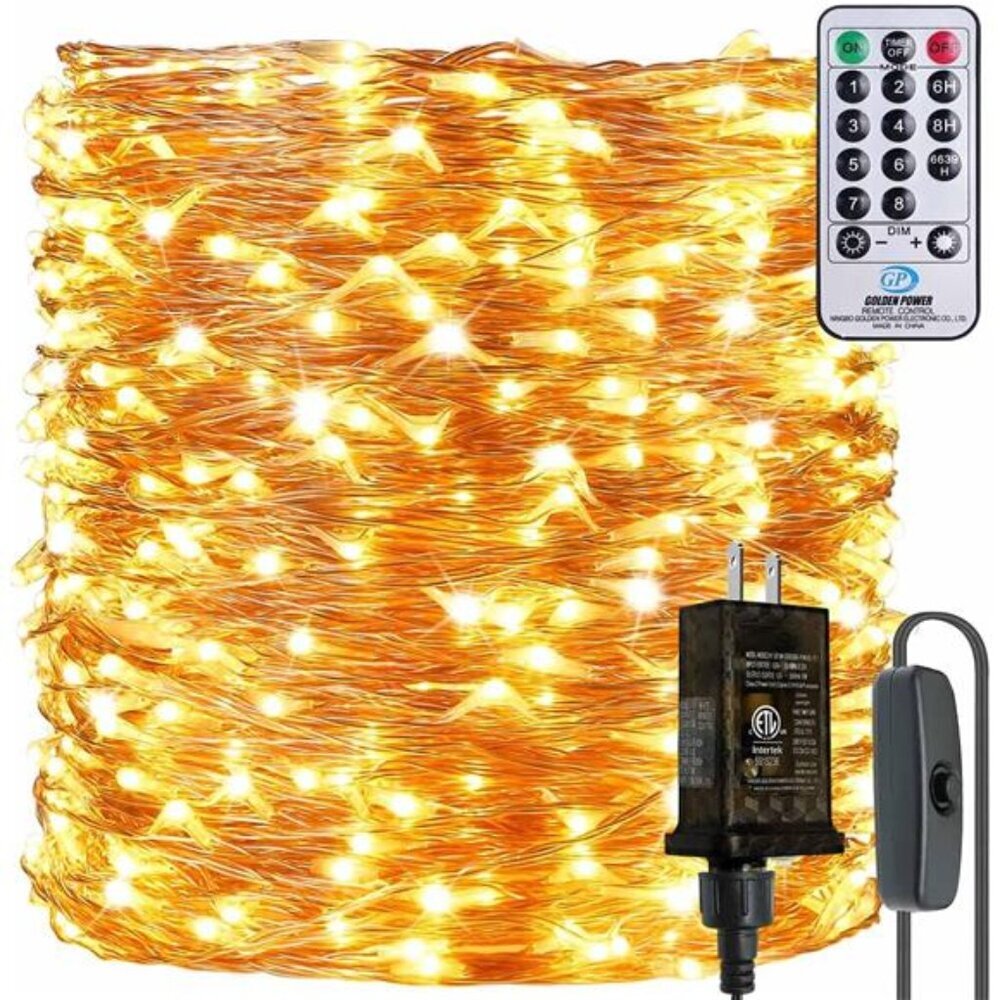 165Ft Ultra Long 500 LEDs String Lights Plug in, with Switch/Timer, Waterproof